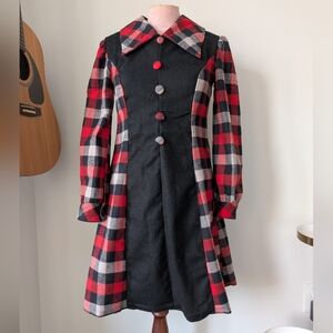 Handmade Cotton Flannel Dress S Buffalo Check Plaid